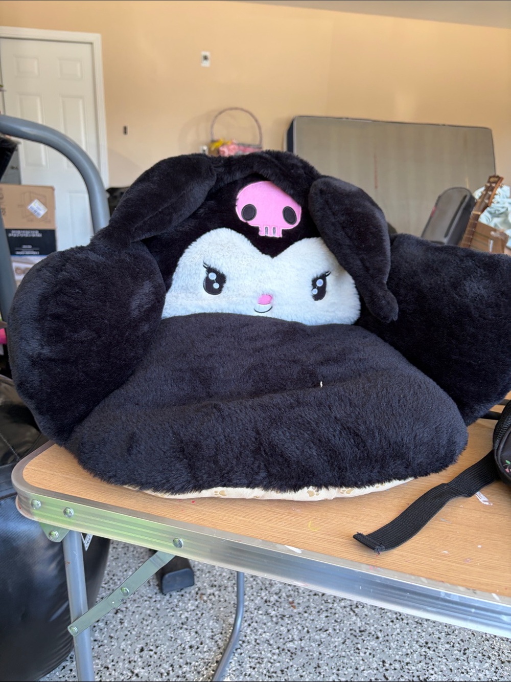Sanrio Kuromi Plush Small Pet Bed in Black and Pink